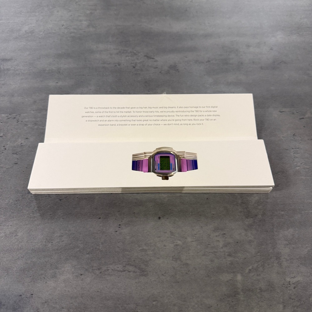 Timex Watch Unisex OS T80 TW2V74600 Purple Blue Gradient Digital Retro NEW $120